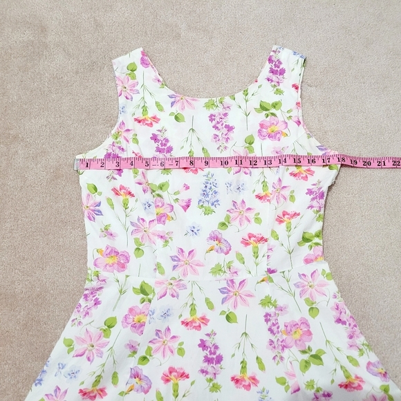 Vintage Victoria Holley dress 100% Cotton Size 10 lovely floral lace side zip - Picture 6 of 10